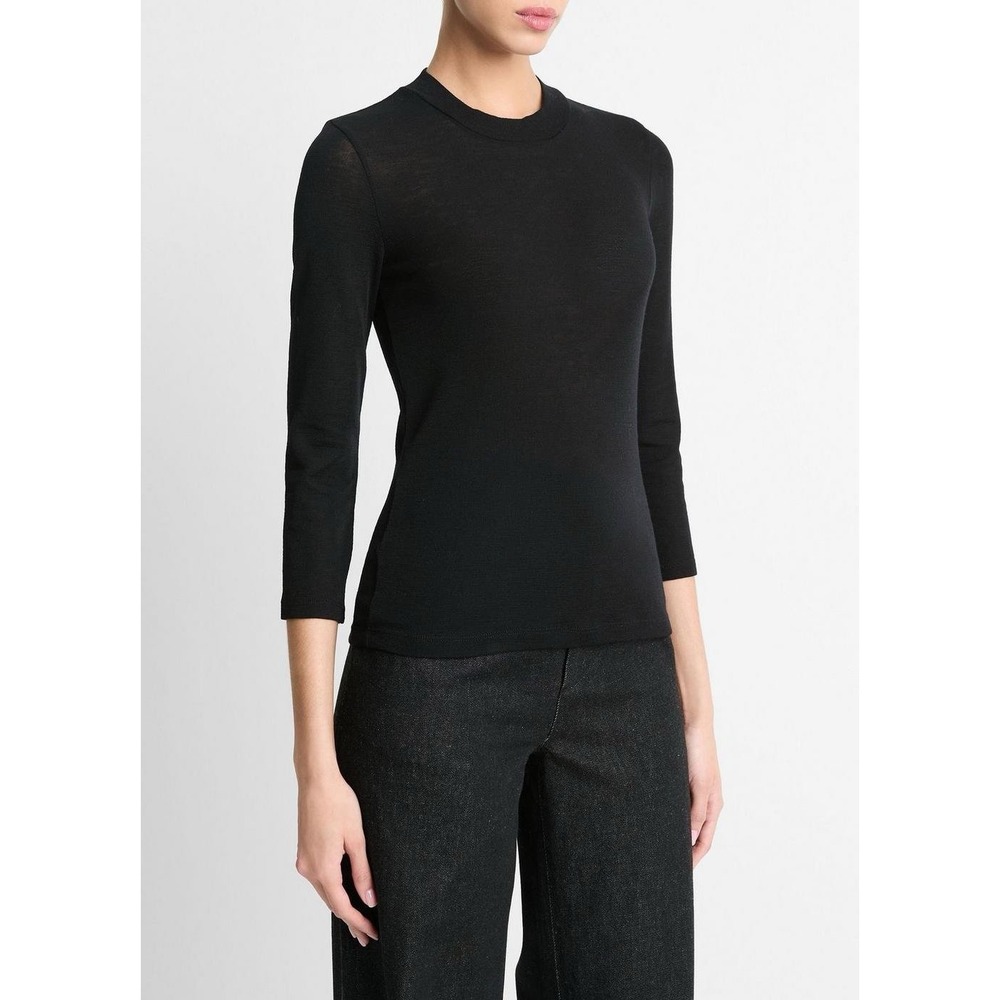 VINCE. Wool 3/4 sleeve mock neck top